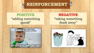 POSITIVE
“adding something
(good)”
NEGATIVE
“taking something
(bad) away”
 