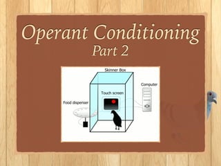 Operant Conditioning
Part 2
 