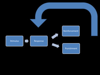 Reinforcement



Stimulus   Response


                       Punishment
 