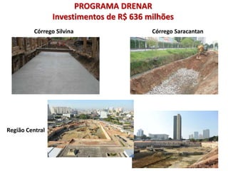 Córrego Silvina Córrego Saracantan
Região Central
PROGRAMA DRENAR
Investimentos de R$ 636 milhões
 
