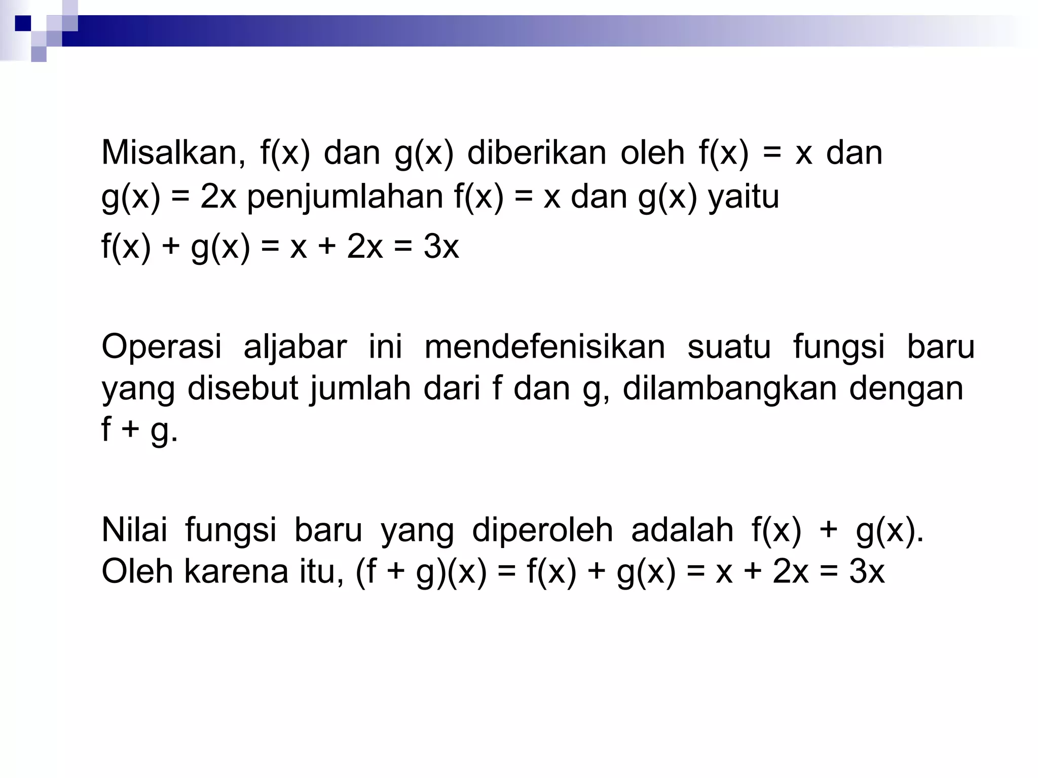 Operasi aljabar pada fungsi | PPT