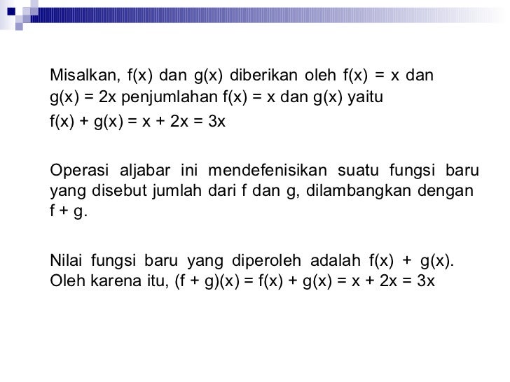 Operasi Aljabar Pada Fungsi