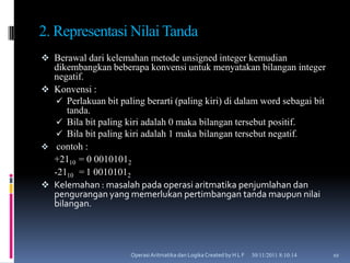 Operasi arithmatika dan logika | PPTX