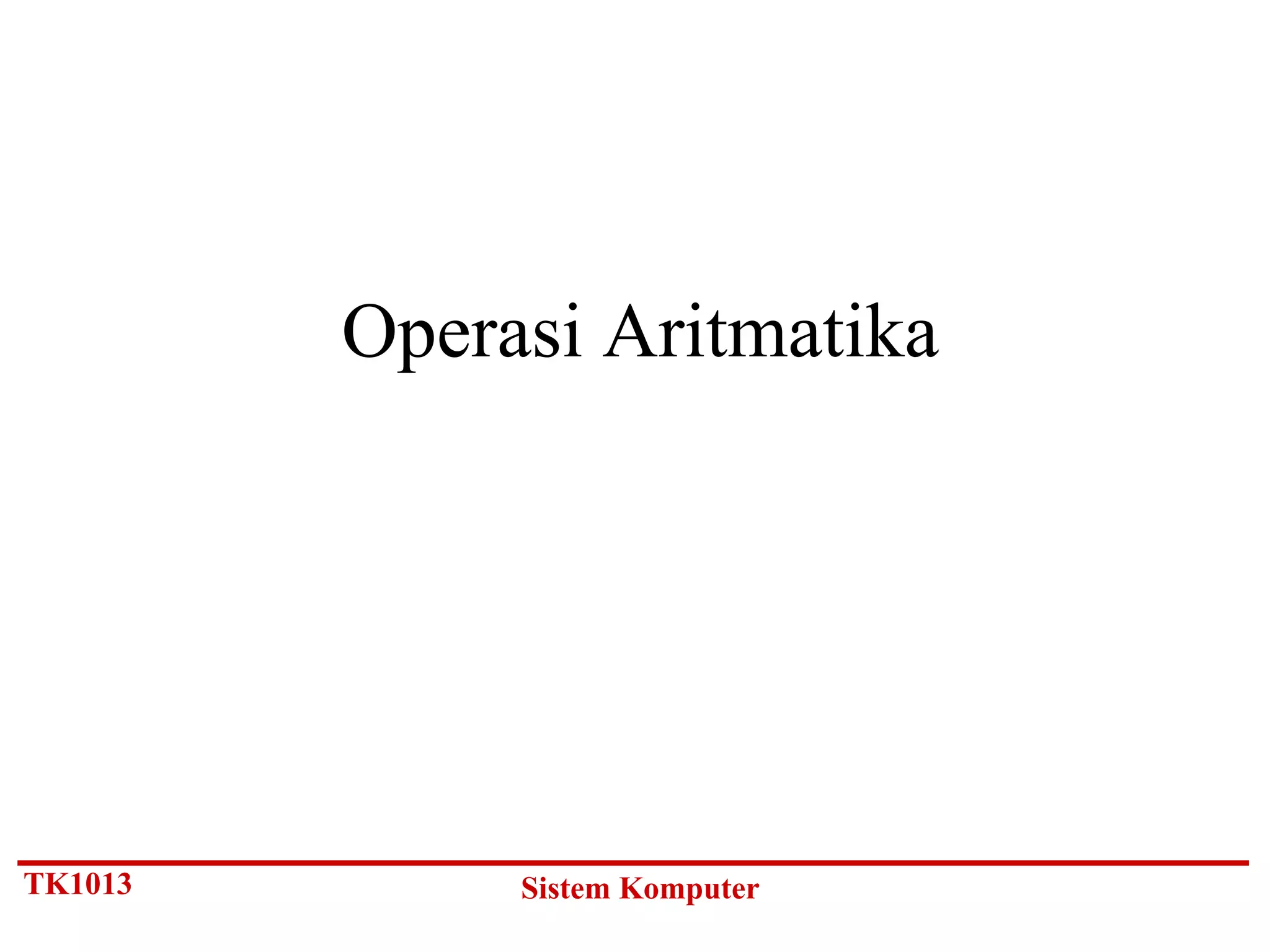 Operasi Aritmatika | PPTX