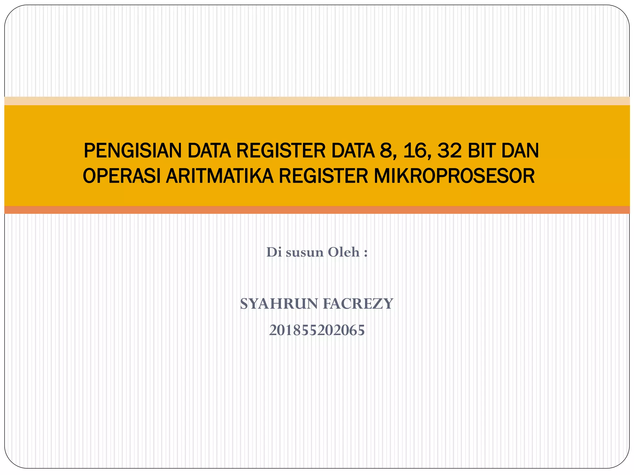 Operasi aritmatika register mikroprosesor | PDF