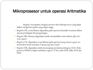 Operasi aritmatika register mikroprosesor | PDF