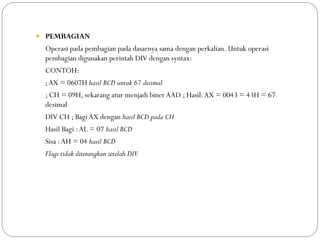 Operasi aritmatika register mikroprosesor | PDF
