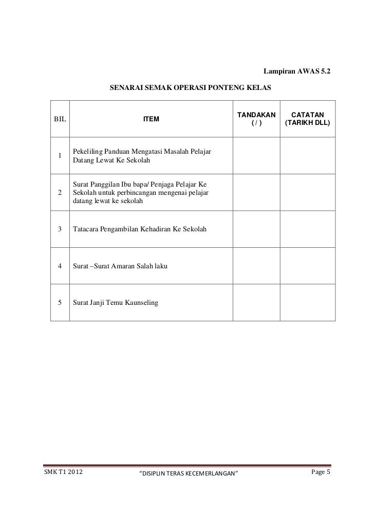 Operasi datang lewat ke sekolah