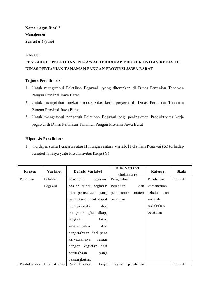 Operasionalisasi variabel