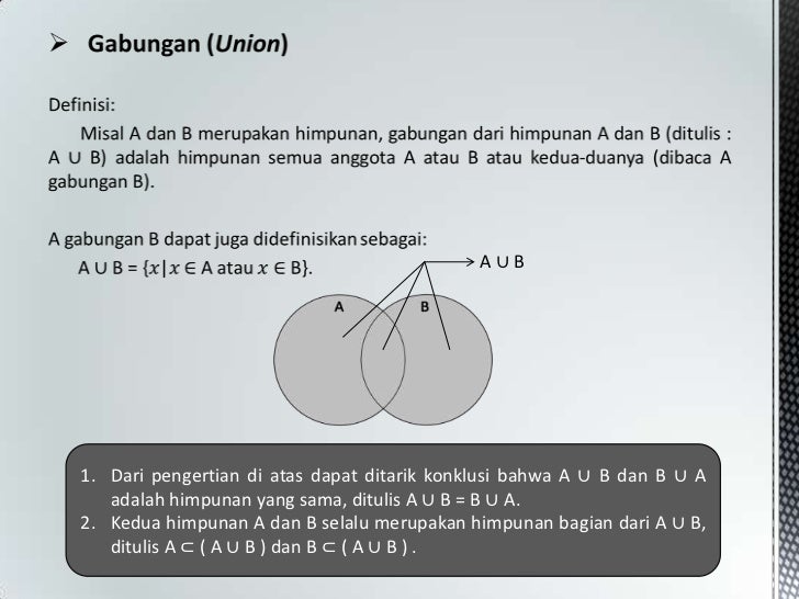 Operasi pada himpunan