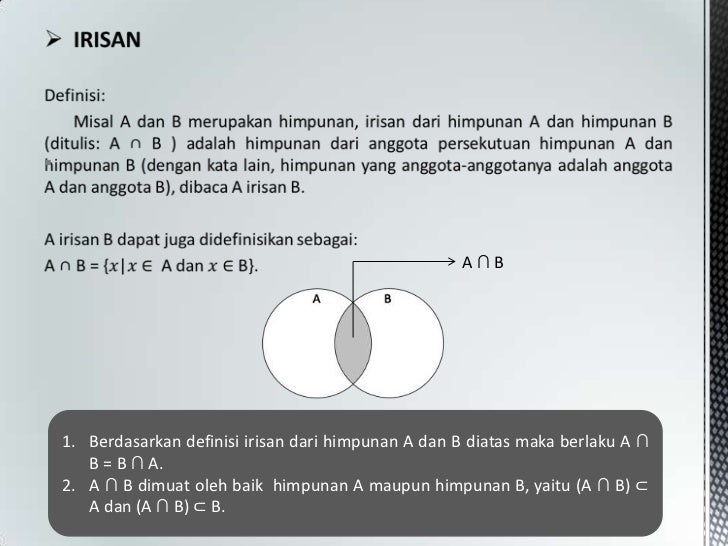 Operasi pada himpunan