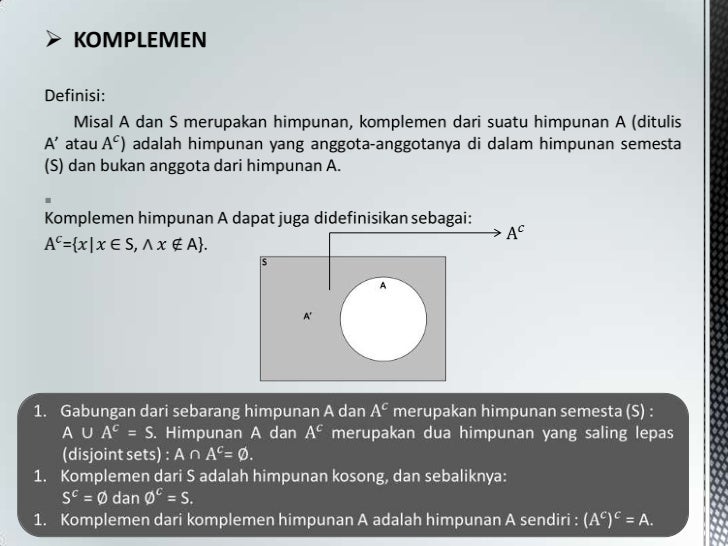 Operasi pada himpunan
