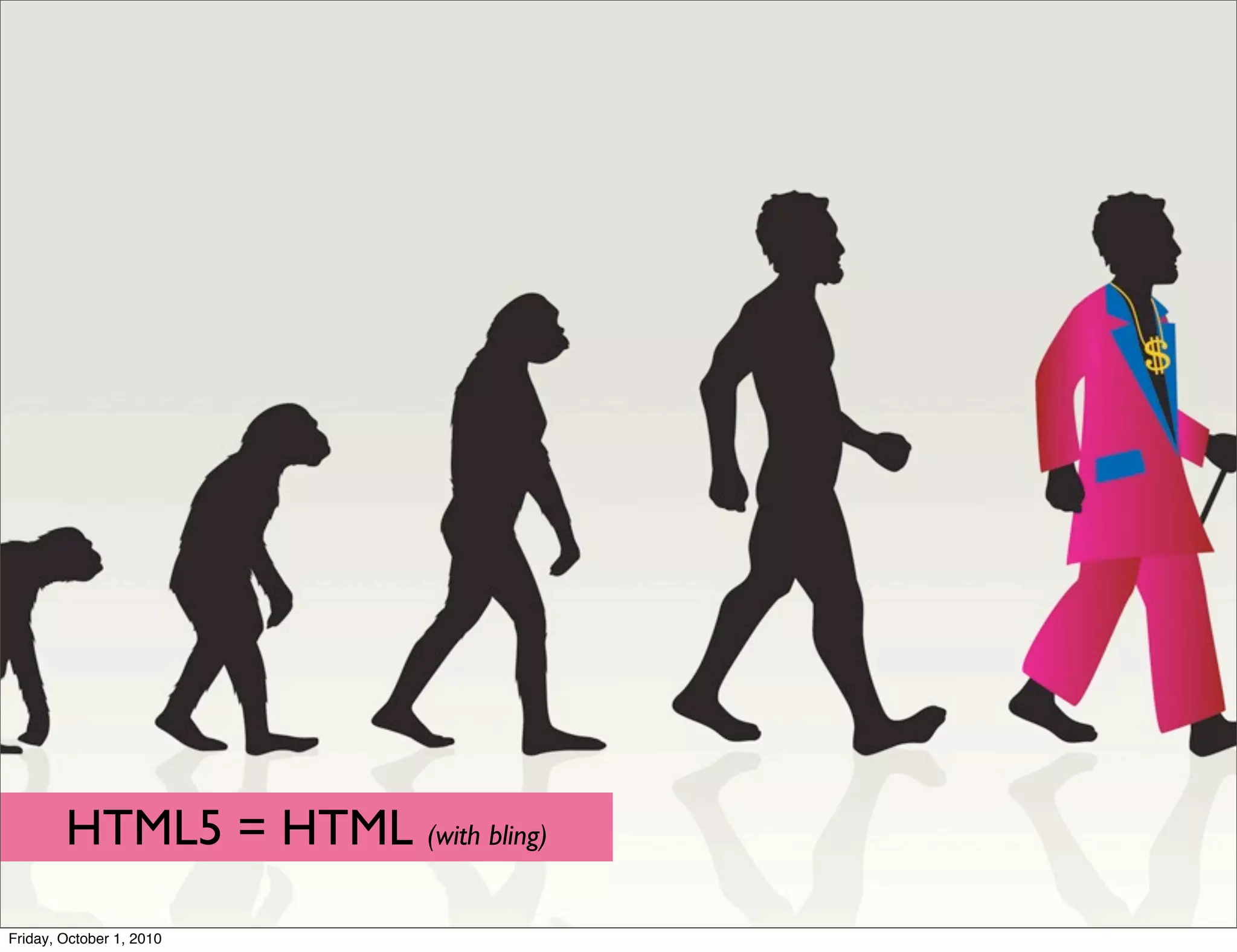 HTML5 = HTML (with bling)
Friday, October 1, 2010
 