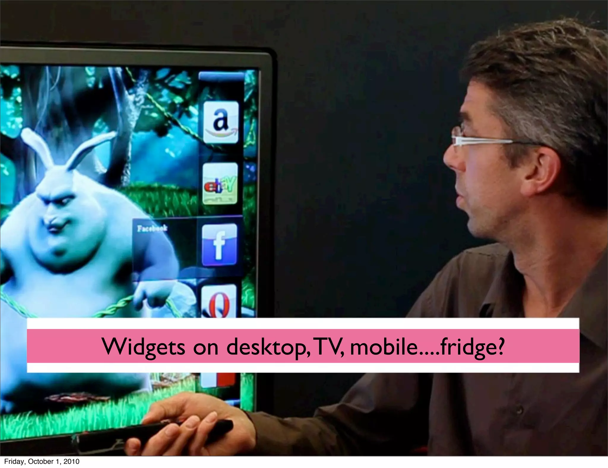 Widgets on desktop, TV, mobile....fridge?



Friday, October 1, 2010
 