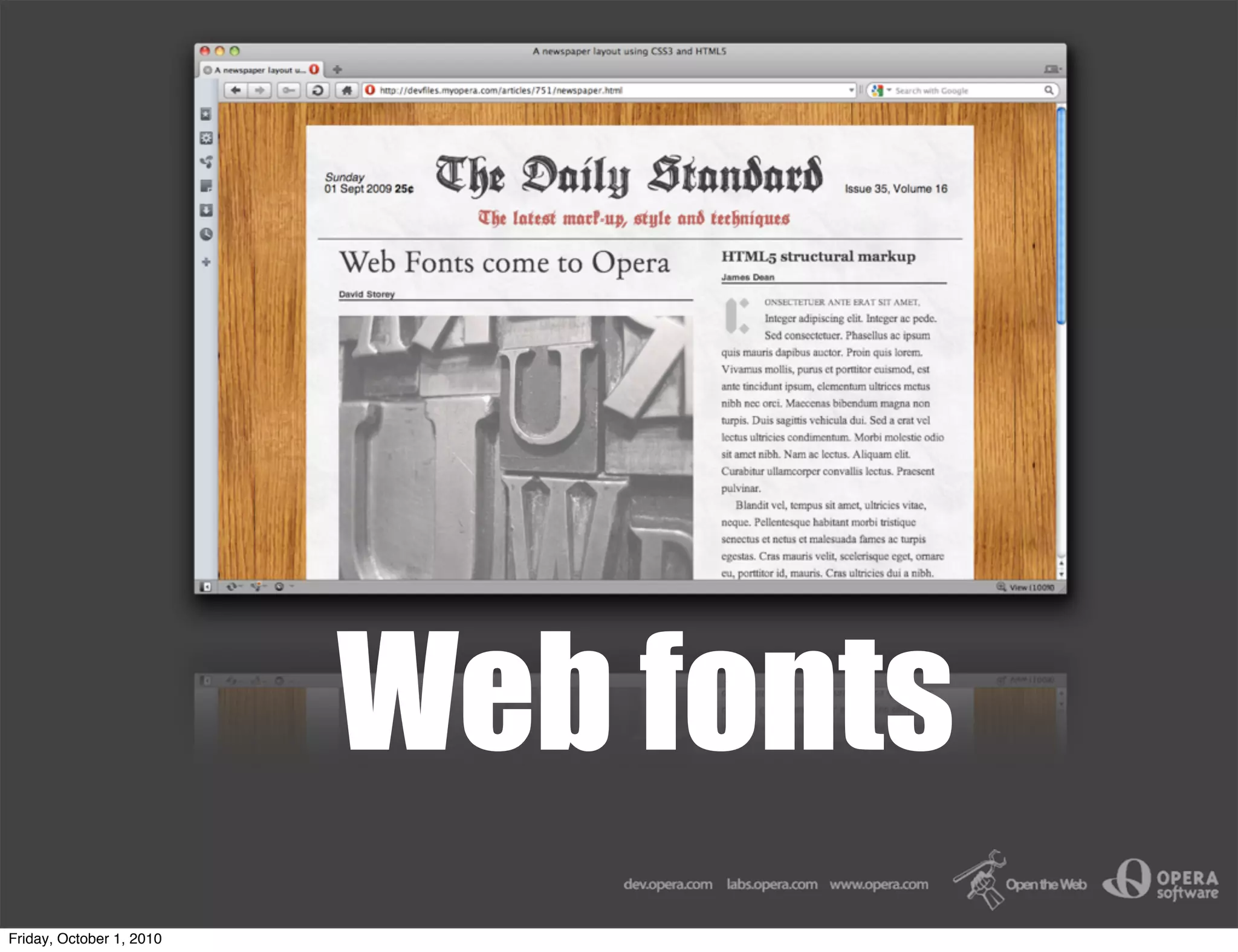 Web fonts
Friday, October 1, 2010
 