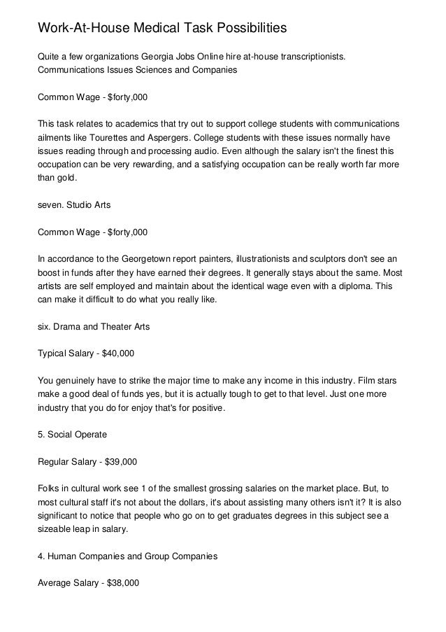 work at house medical task possibilities task jobs online