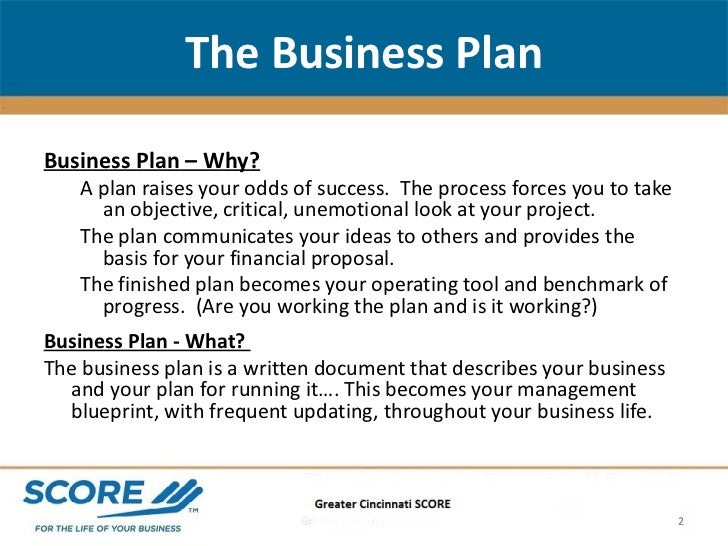 The Business Plan The business plan