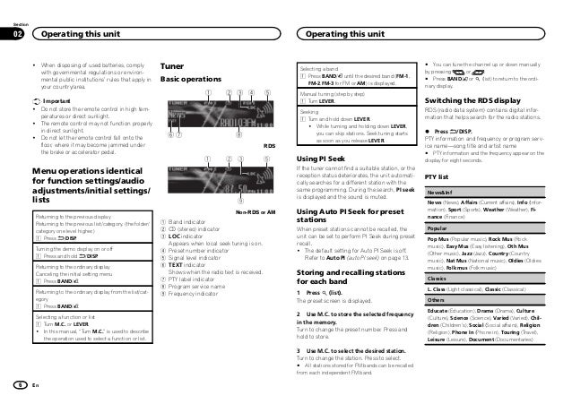 Operating manual (deh 6450bt - deh-5450sd)-eng-esp-por