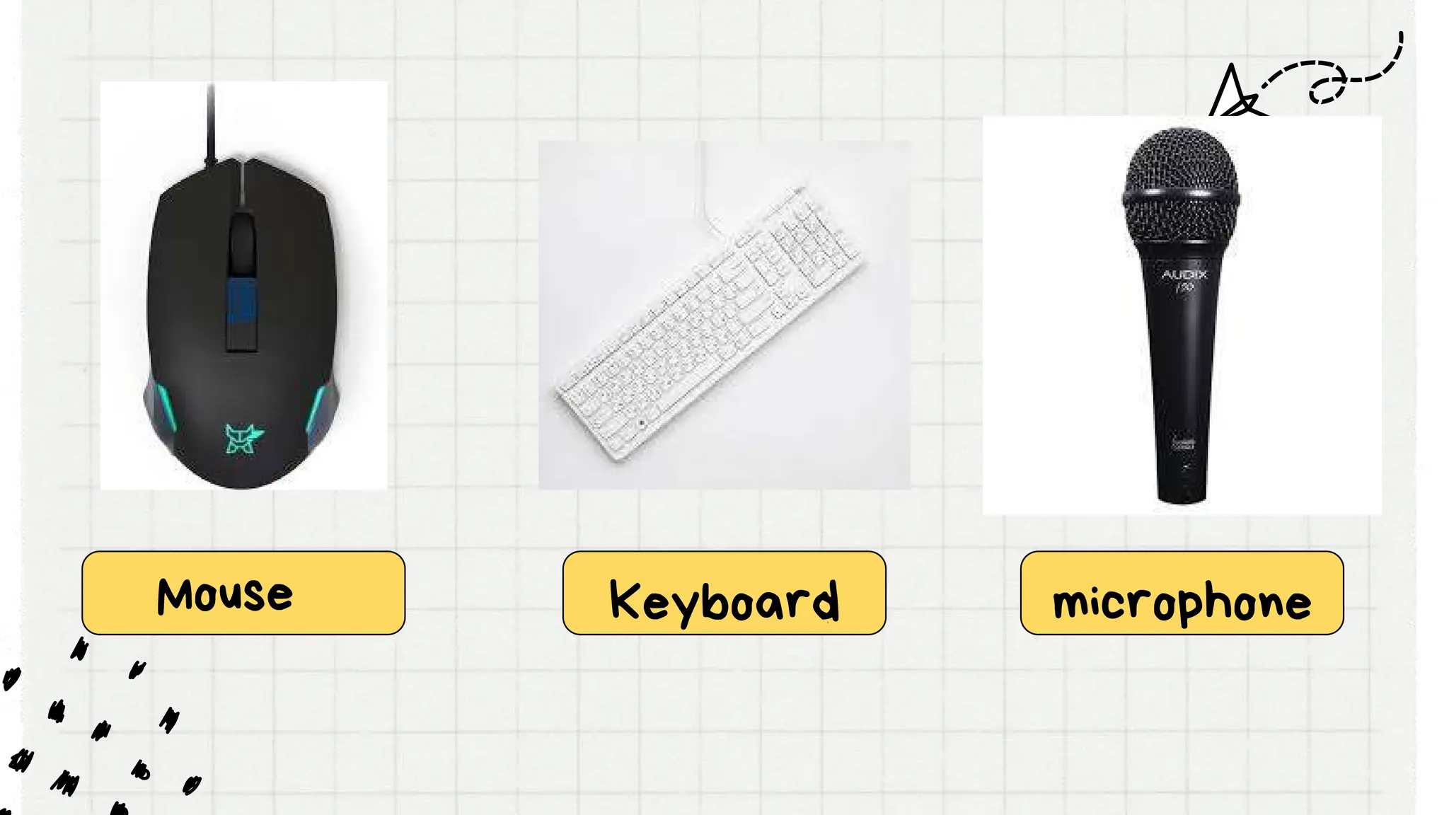 Mouse microphone
Keyboard
 