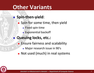 Operating Systems - Advanced Synchronization