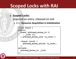 Operating Systems - Advanced Synchronization
