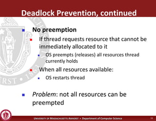 Operating Systems - Advanced Synchronization