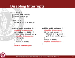 Operating Systems - Synchronization