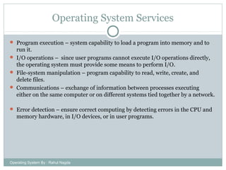 Operating System Program Execution Operating system structures | PPT