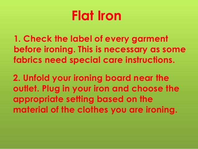 how to operate flat iron