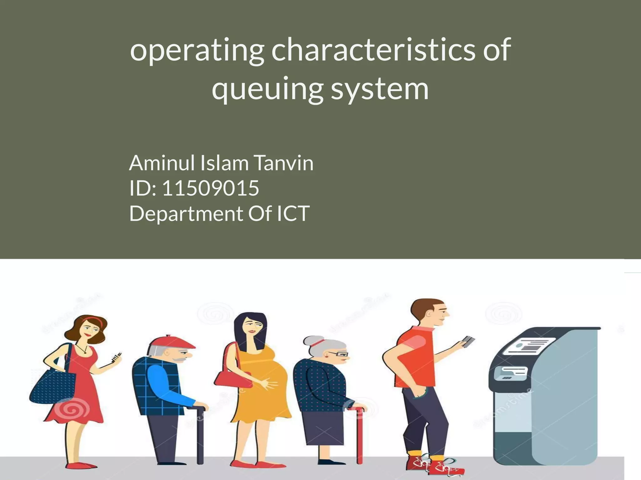 Operating characteristics ofqueuing system ppt