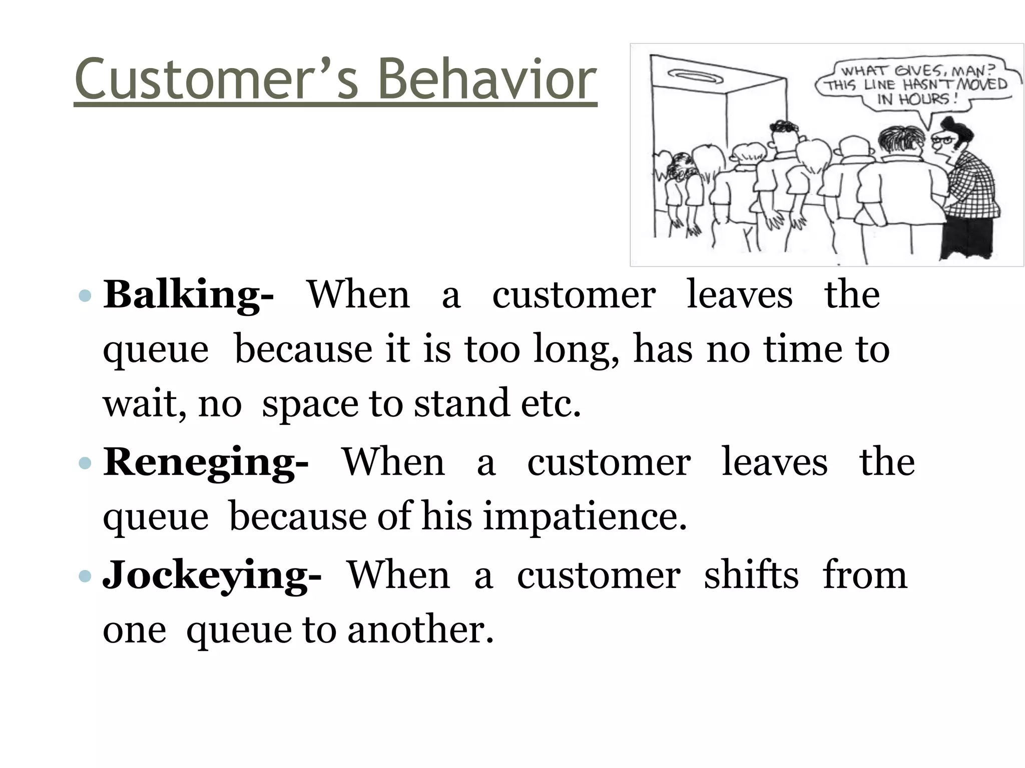Operating characteristics ofqueuing system ppt