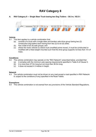Wa Rav Classification Operating Conditions for Rigid Truck & Trailers | PDF