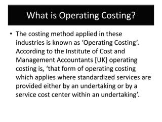 Operating costing presentation | PPTX