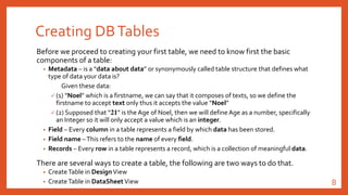 Operating Database Application ODA