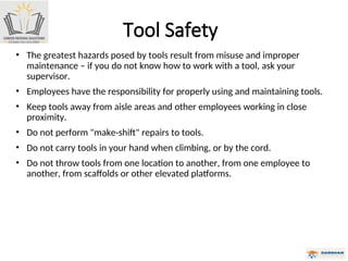 Operating Hand and Power Tools within the workplace | PPT