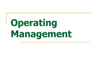Operating Management 