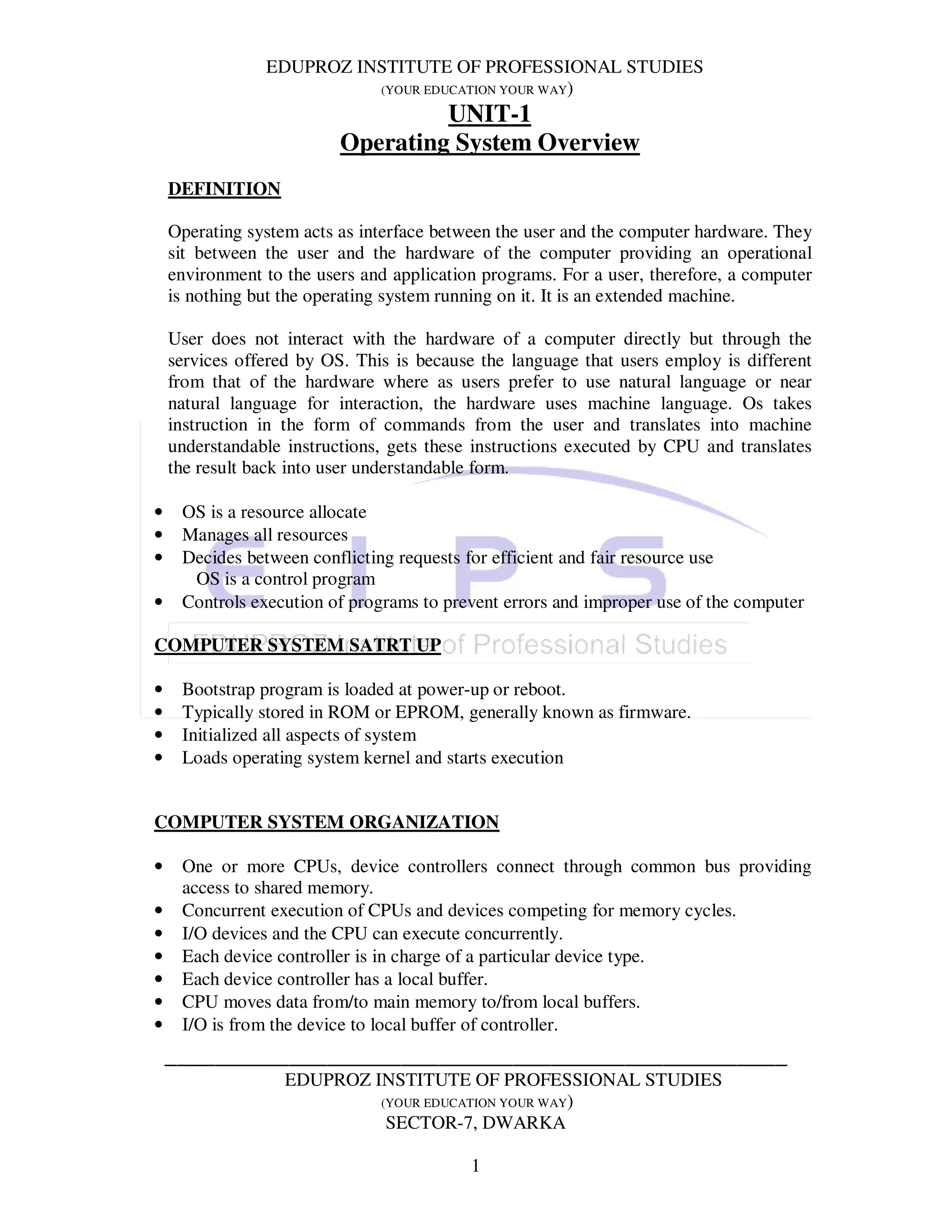 Operating system 1 | PDF