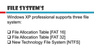 Windows Xp System Files Operating system windows XP | PPTX