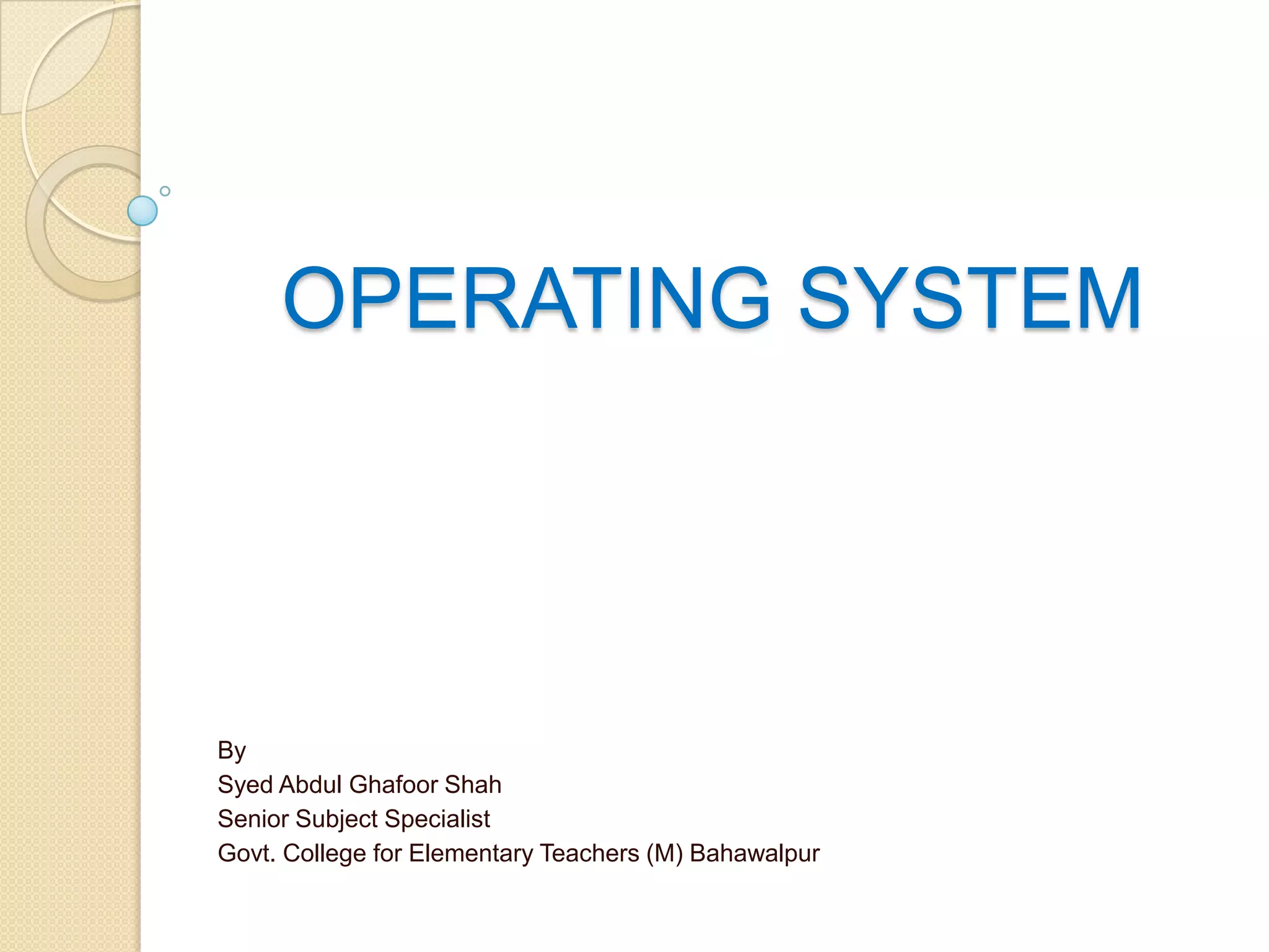 Operating system | PPT
