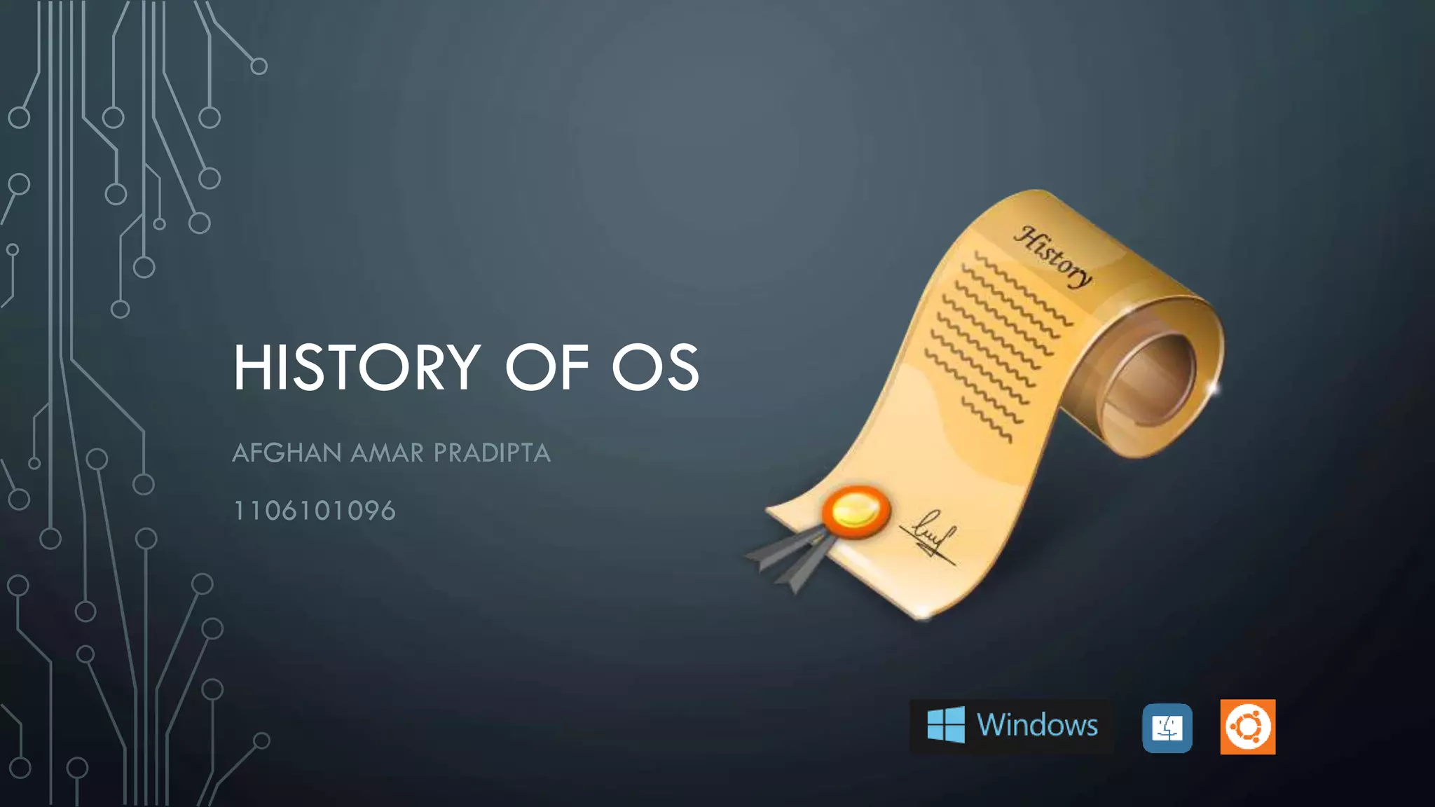 HISTORY OF OS
AFGHAN AMAR PRADIPTA
1106101096
 