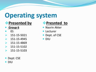 Operating system | PPT