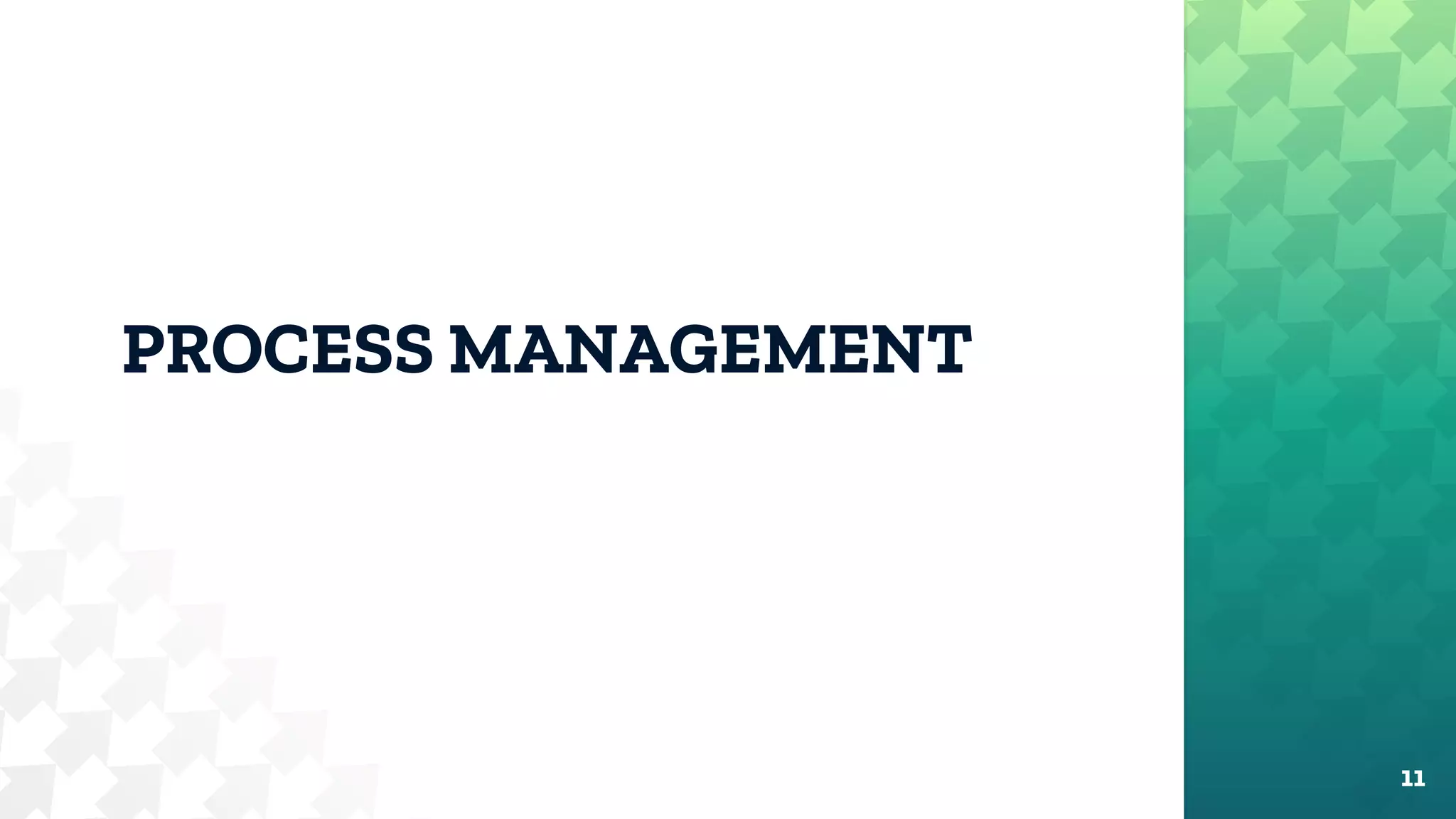 PROCESS MANAGEMENT
11
 