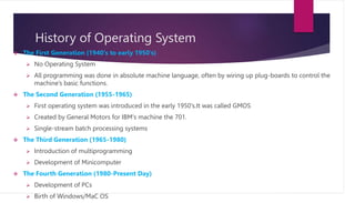 Basic operating systems in computer and it's uses | PPT