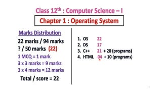 operating system ppt for diploma students | PPTX