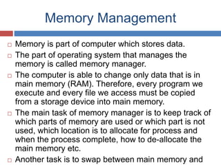 Deadlock and memory management -- Operating System | PPTX