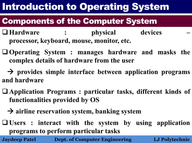 Operating system introduction to operating system | PPTX