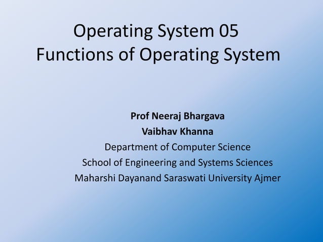 Operating system 05 functions of os | PPT