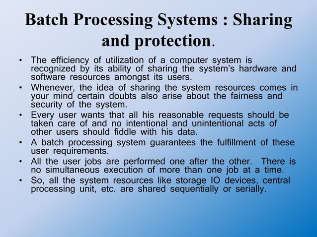 Operating system 07 batch processing operating system