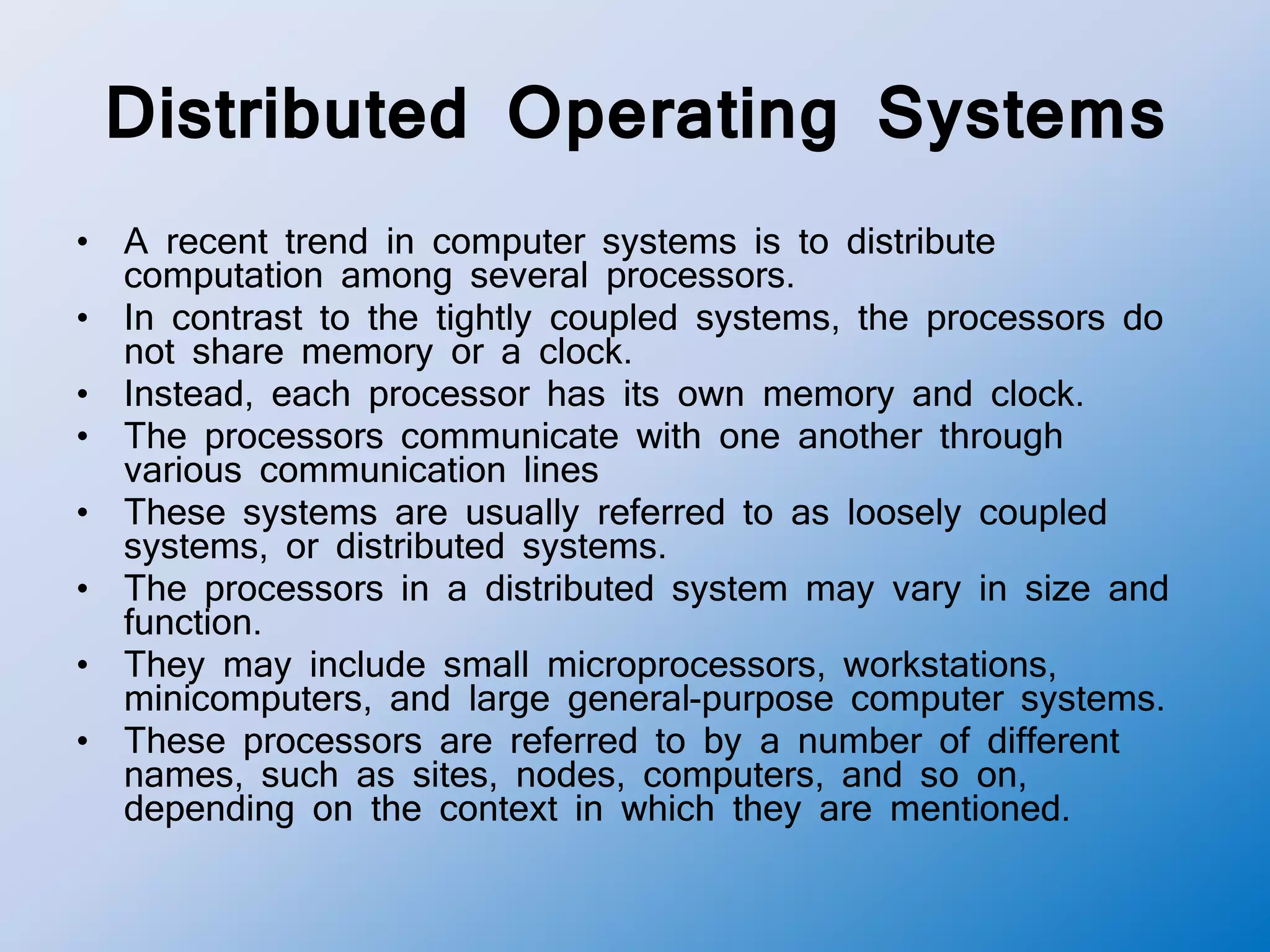 Operating system 09 distributed operating system | PPT