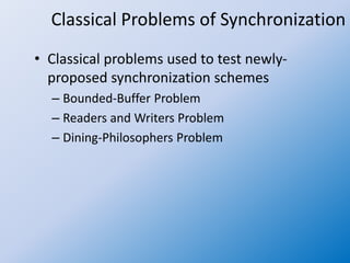 Operating system 25 classical problems of synchronization | PPTX